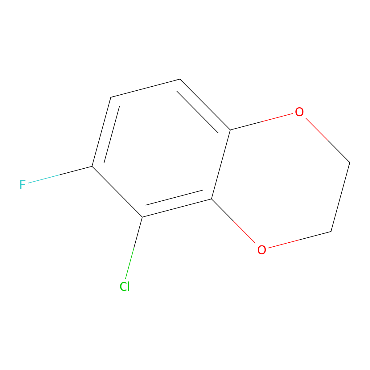 5-Chloro-6-fluoro-2,3-dihydrobenzo[b][1,4]dioxine molecular structure, CAS 2921852-71-1