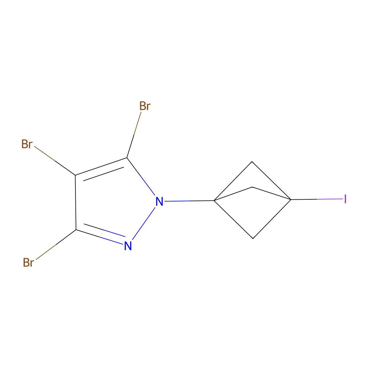 3,4,5-tribromo-1-(3-iodobicyclo[1.1.1]pentan-1-yl)-1H-pyrazole molecular structure, CAS 2921852-99-3
