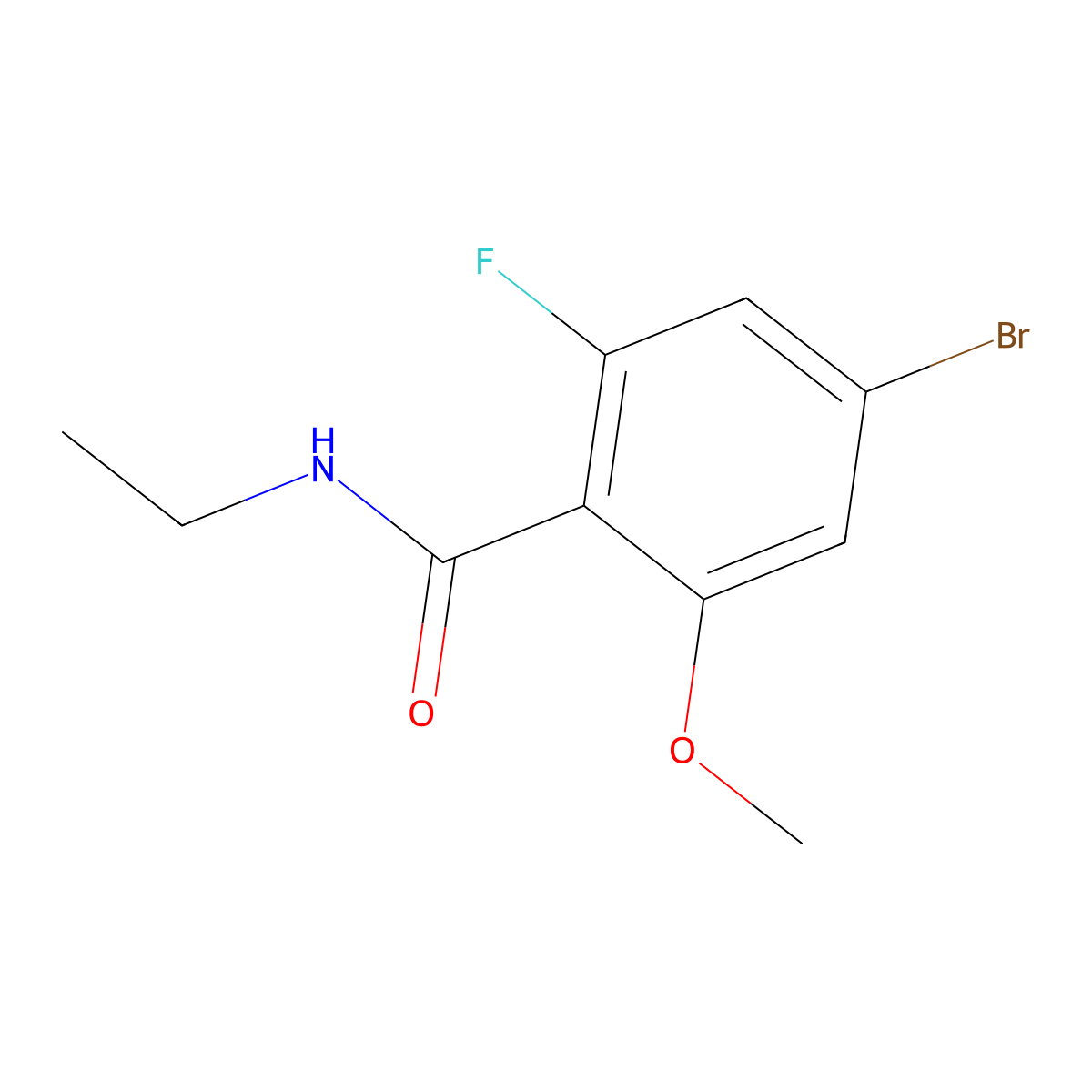 4-bromo-N-ethyl-2-fluoro-6-methoxybenzamide molecular structure, CAS 2921853-25-8