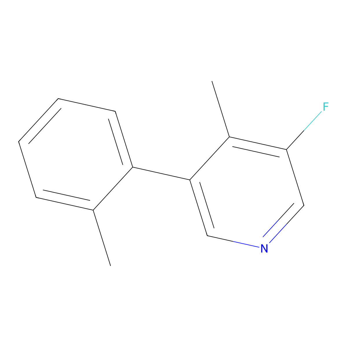 3-Fluoro-4-methyl-5-(o-tolyl)pyridine molecular structure, CAS 2921853-30-5