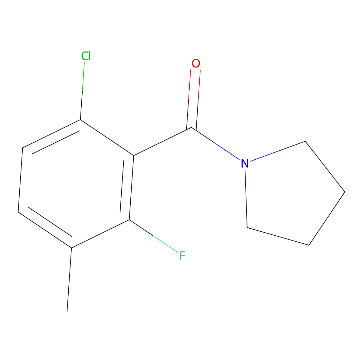 (6-Chloro-2-fluoro-3-methylphenyl)(pyrrolidin-1-yl)methanone molecular structure, CAS 2921853-55-4