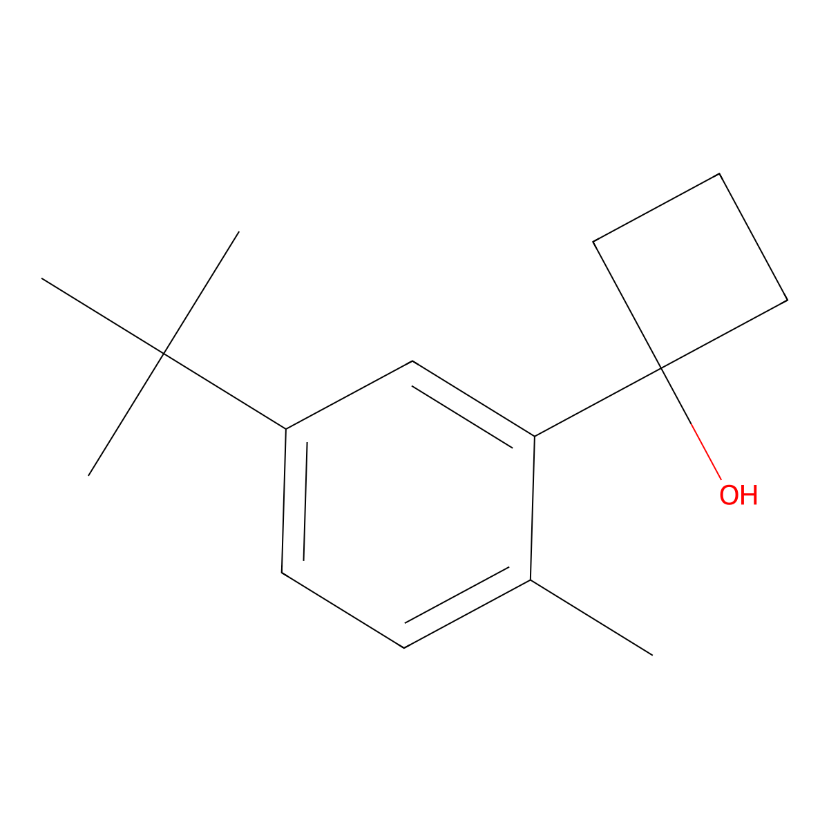 1-(5-(Tert-butyl)-2-methylphenyl)cyclobutanol molecular structure, CAS 2921853-80-5