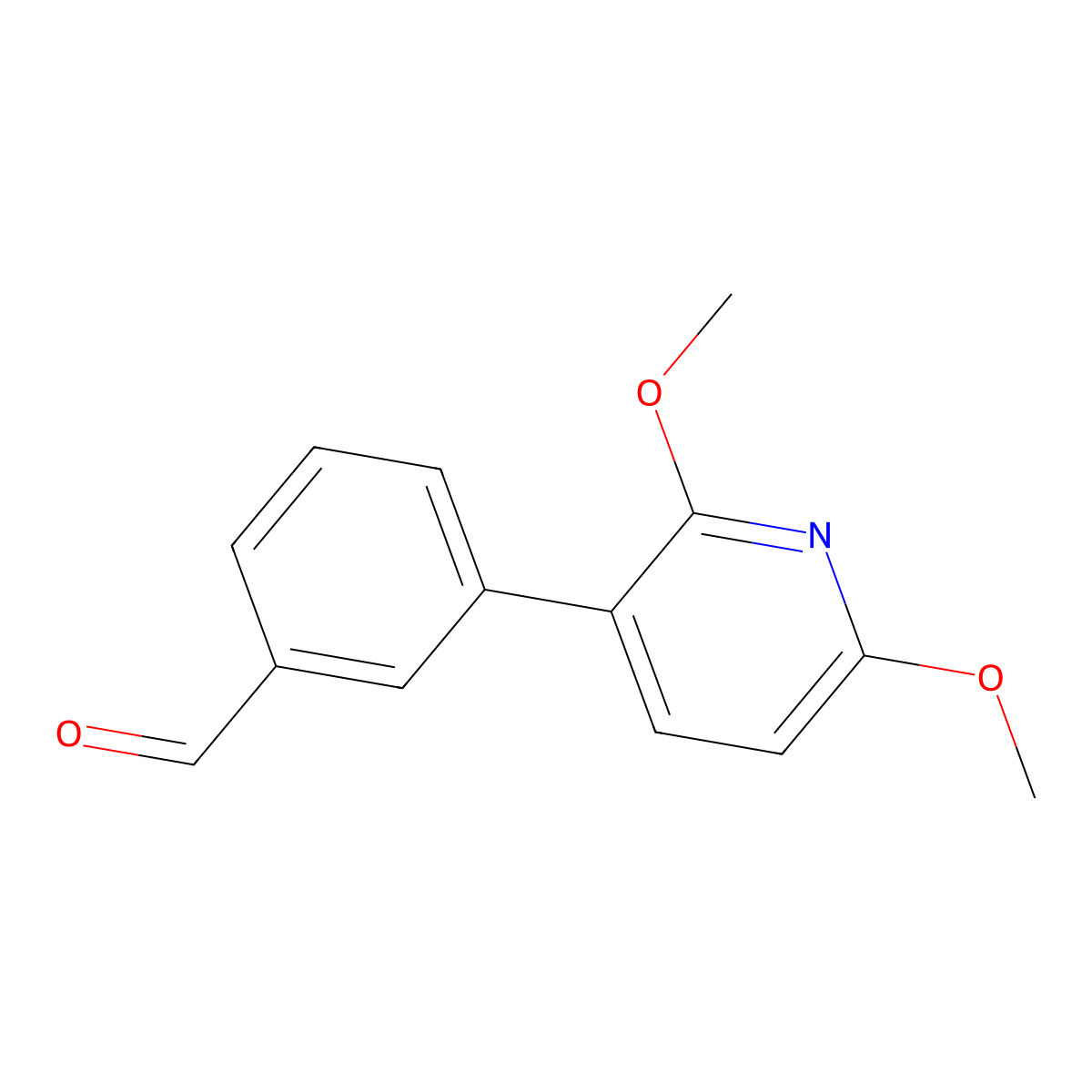 3-(2,6-Dimethoxypyridin-3-yl)benzaldehyde molecular structure, CAS 2921854-29-5