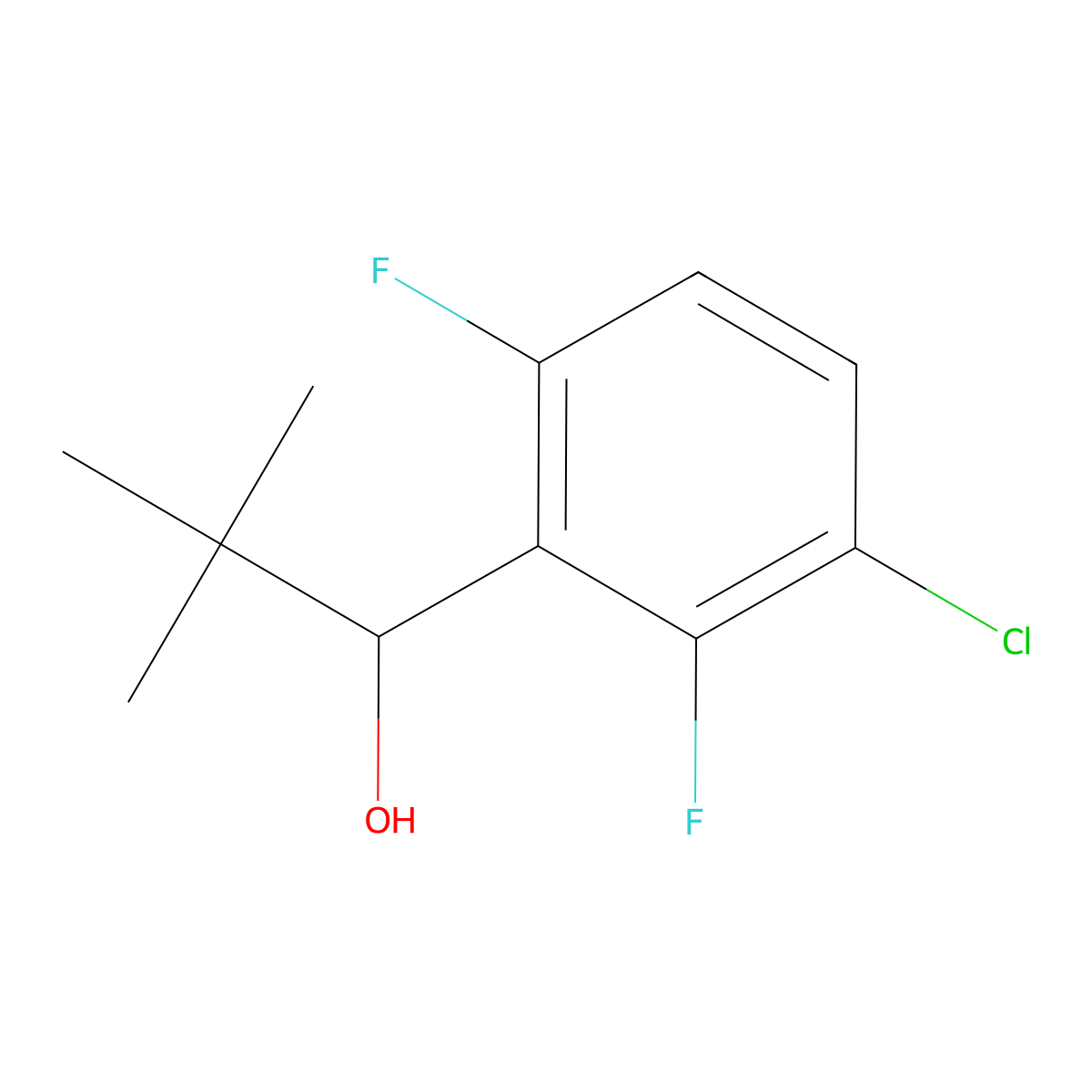 1-(3-Chloro-2,6-difluorophenyl)-2,2-dimethylpropan-1-ol molecular structure, CAS 2921854-32-0