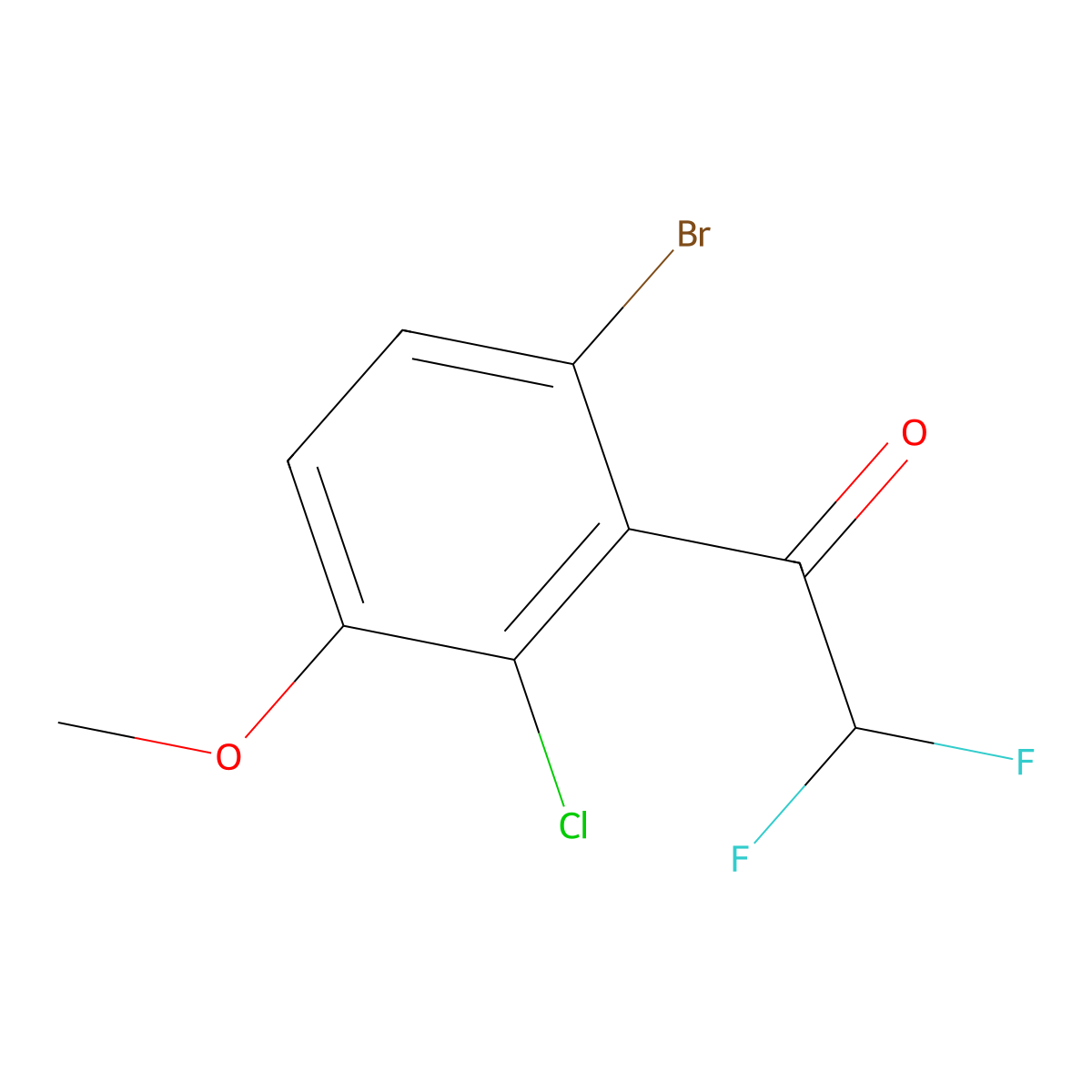 1-(6-Bromo-2-chloro-3-methoxyphenyl)-2,2-difluoroethanone molecular structure, CAS 2921854-64-8