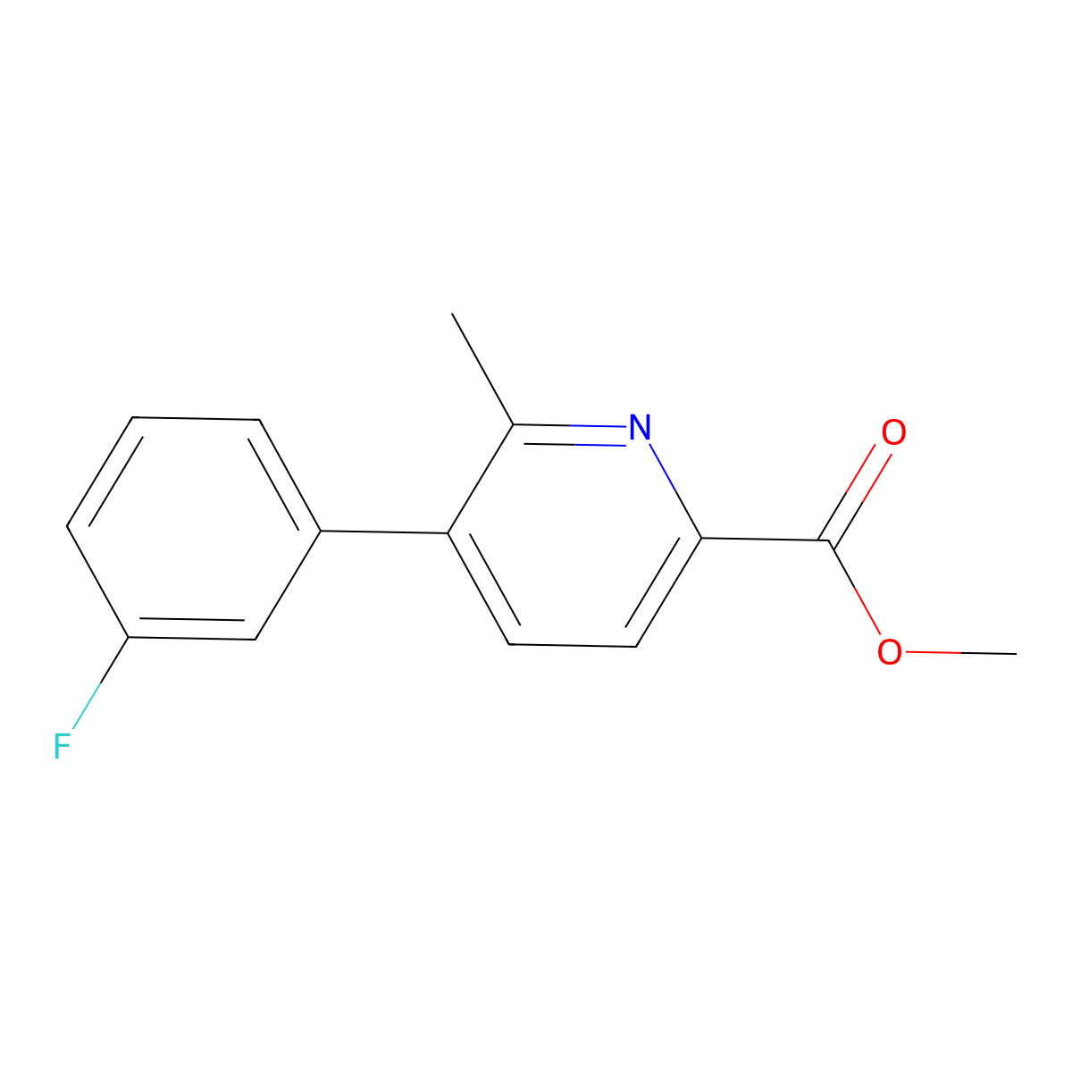 Methyl 5-(3-fluorophenyl)-6-methylpicolinate molecular structure, CAS 2921854-81-9