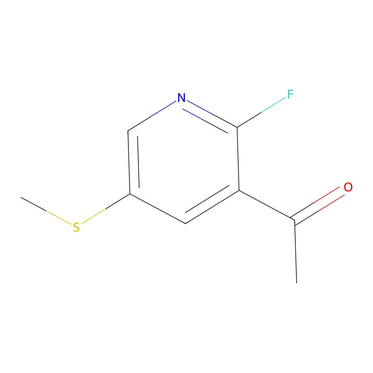1-(2-Fluoro-5-(methylthio)pyridin-3-yl)ethanone molecular structure, CAS 2921854-86-4