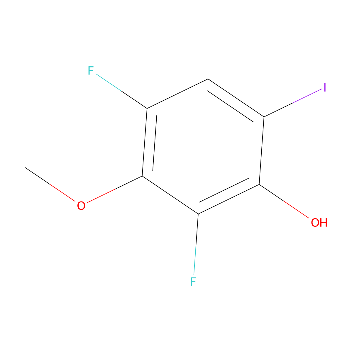 2,4-Difluoro-6-iodo-3-methoxyphenol molecular structure, CAS 2921855-69-6