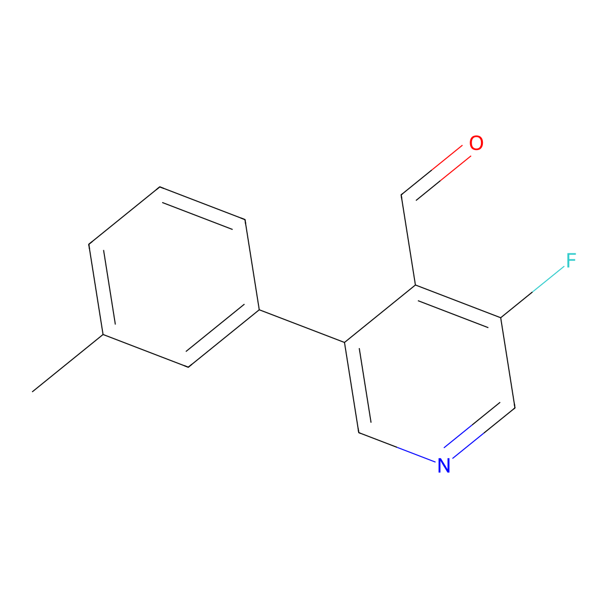 3-Fluoro-5-(m-tolyl)isonicotinaldehyde molecular structure, CAS 2921855-75-4
