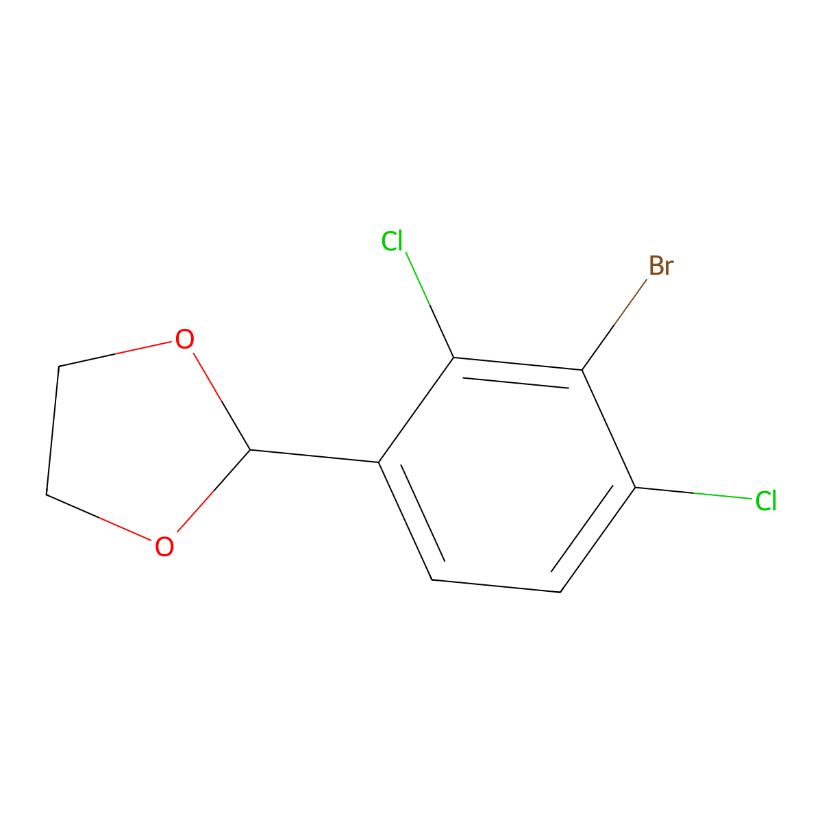 2-(3-Bromo-2,4-dichlorophenyl)-1,3-dioxolane molecular structure, CAS 2921855-87-8