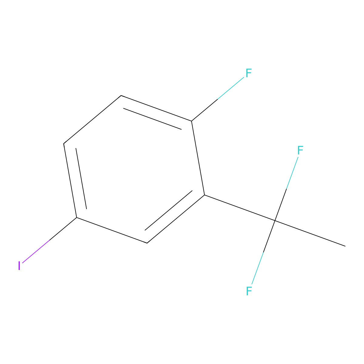 2-(1,1-Difluoroethyl)-1-fluoro-4-iodobenzene molecular structure, CAS 2921856-16-6