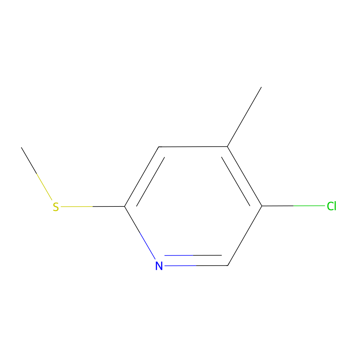 5-Chloro-4-methyl-2-(methylthio)pyridine molecular structure, CAS 2921856-36-0