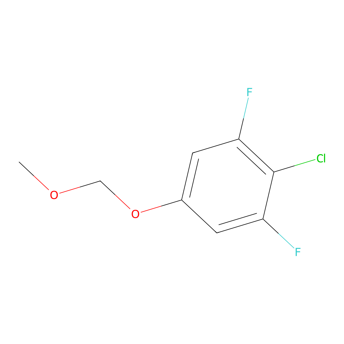 2-Chloro-1,3-difluoro-5-(methoxymethoxy)benzene molecular structure, CAS 2921857-47-6