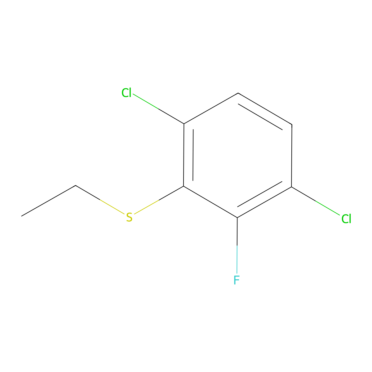 (3,6-Dichloro-2-fluorophenyl)(ethyl)sulfane molecular structure, CAS 2921858-78-6