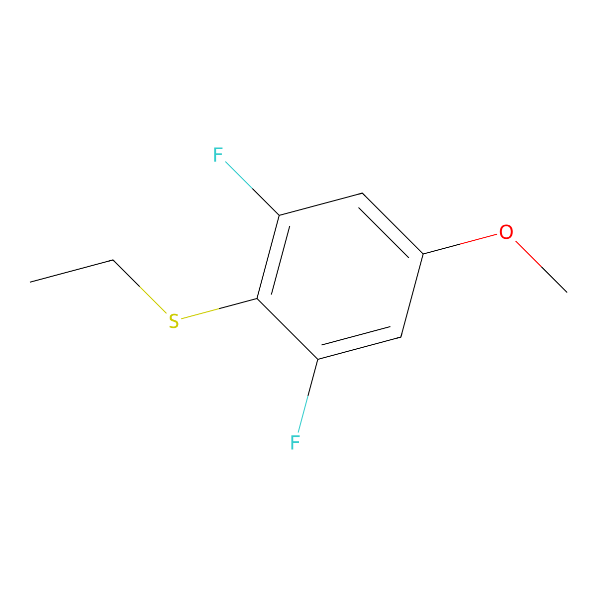 (2,6-Difluoro-4-methoxyphenyl)(ethyl)sulfane molecular structure, CAS 2921860-26-4