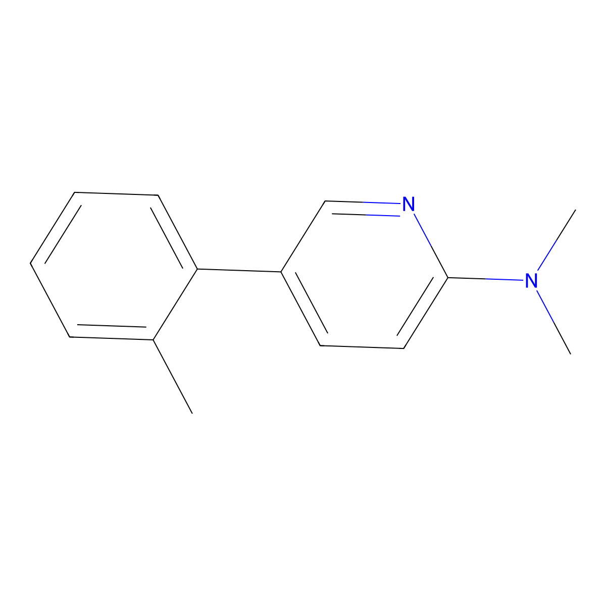 N,N-dimethyl-5-(o-tolyl)pyridin-2-amine molecular structure, CAS 2921860-32-2