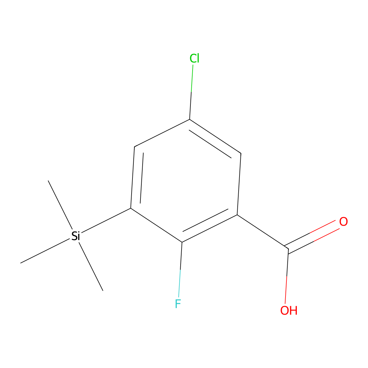 5-Chloro-2-fluoro-3-(trimethylsilyl)benZoic acid molecular structure, CAS 2921860-53-7