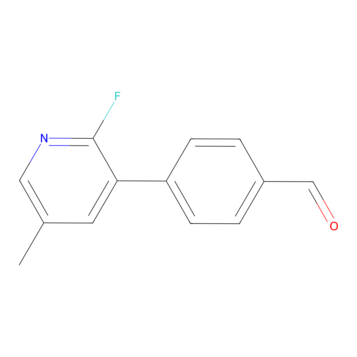4-(2-Fluoro-5-methylpyridin-3-yl)benZaldehyde molecular structure, CAS 2921861-18-7