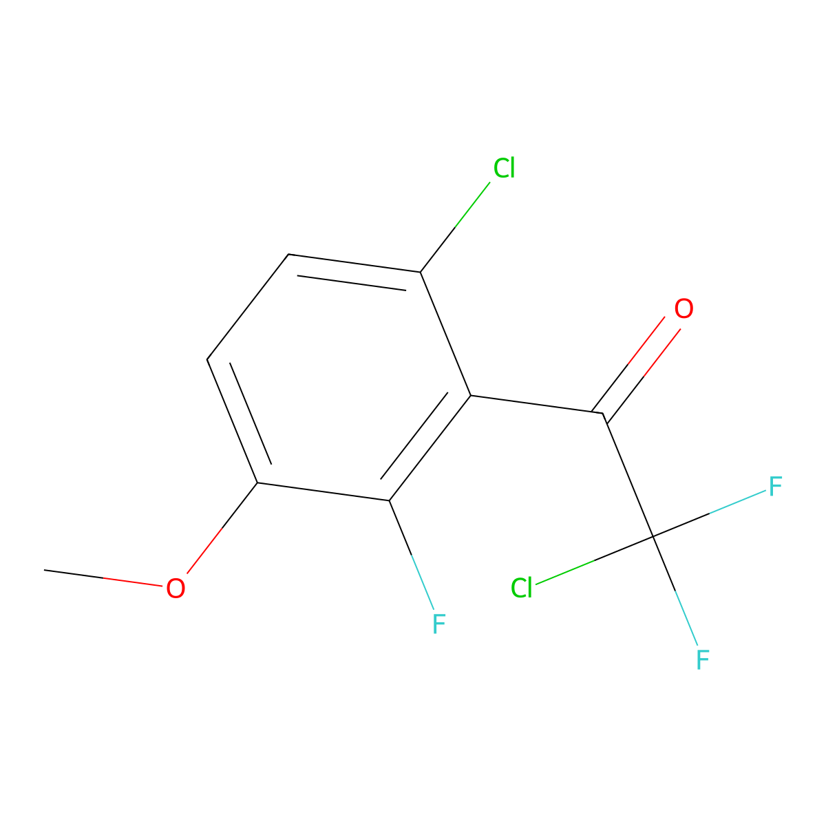 2-Chloro-1-(6-chloro-2-fluoro-3-methoxyphenyl)-2,2-difluoroethanone molecular structure, CAS 2921861-55-2