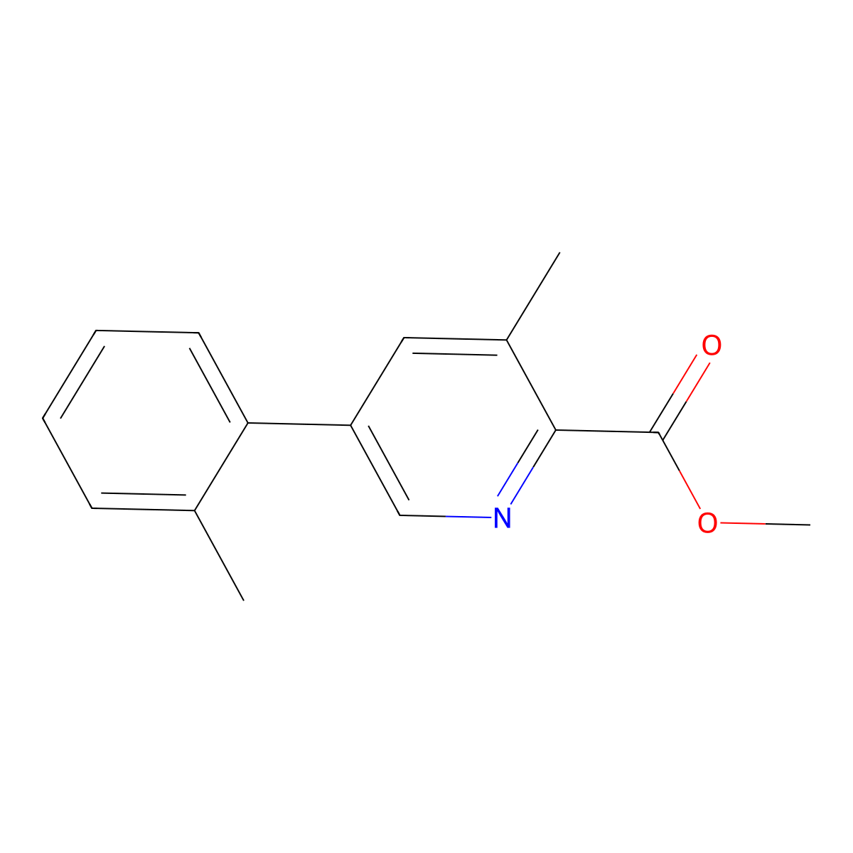 Methyl 3-methyl-5-(o-tolyl)picolinate molecular structure, CAS 2921861-64-3