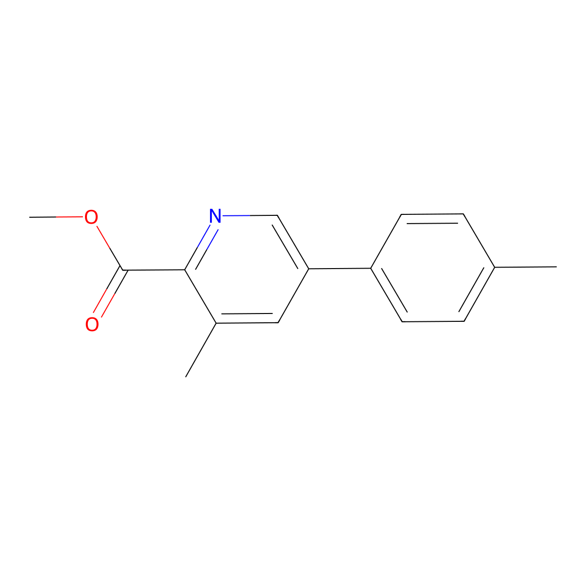 Methyl 3-methyl-5-(p-tolyl)picolinate molecular structure, CAS 2921861-66-5