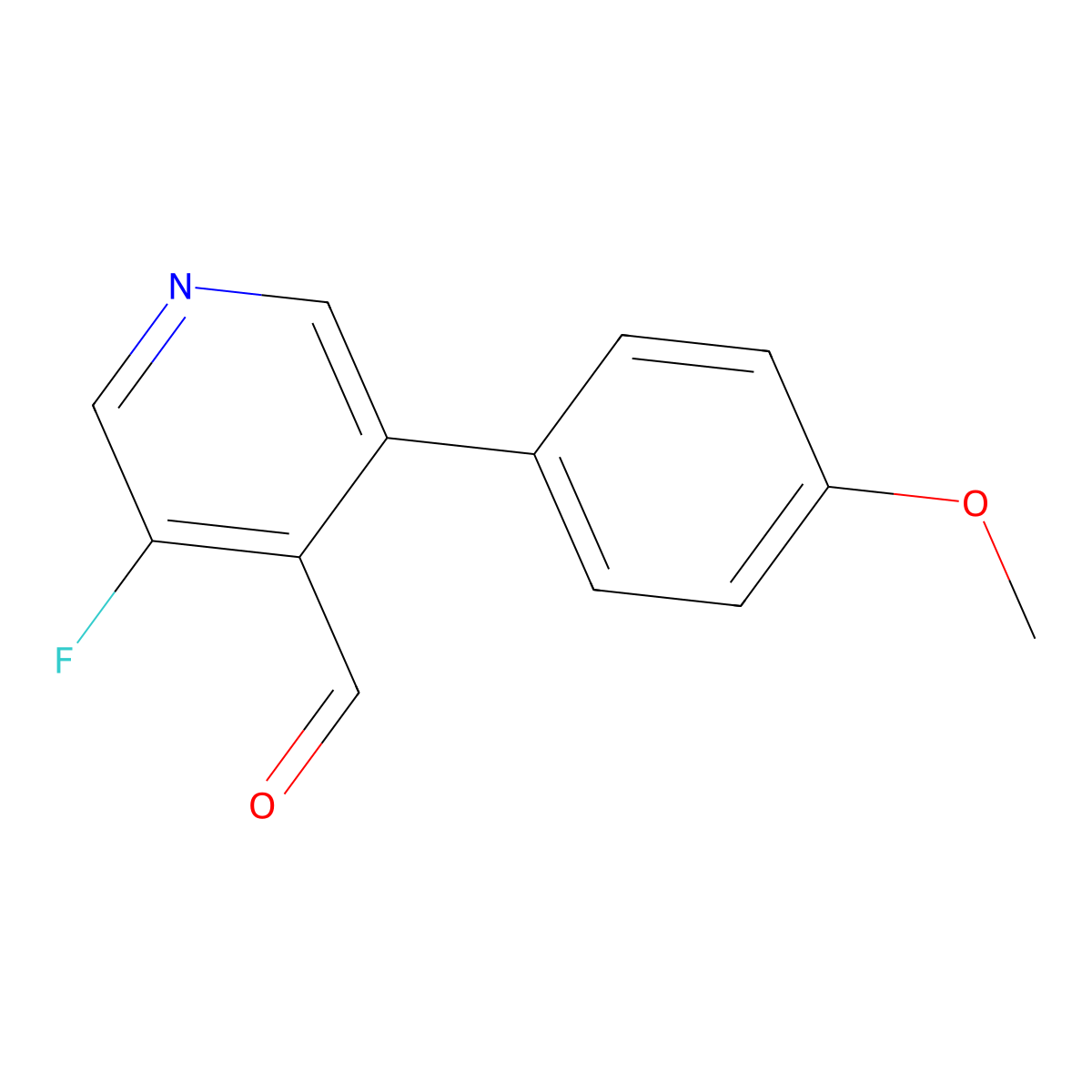 3-Fluoro-5-(4-methoxyphenyl)isonicotinaldehyde molecular structure, CAS 2921862-34-0