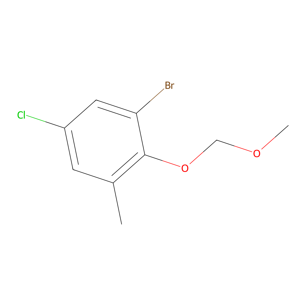 1-Bromo-5-chloro-2-(methoxymethoxy)-3-methylbenzene molecular structure, CAS 2921862-39-5