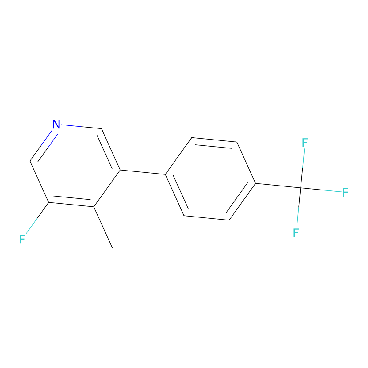 3-Fluoro-4-methyl-5-(4-(trifluoromethyl)phenyl)pyridine molecular structure, CAS 2921862-62-4