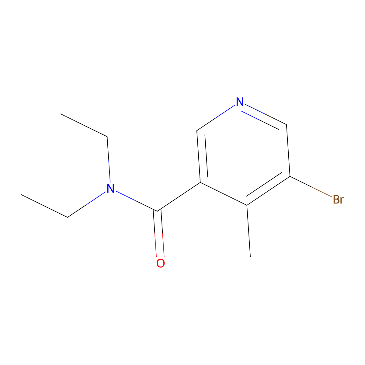5-bromo-N,N-diethyl-4-methylnicotinamide molecular structure, CAS 2921863-57-0
