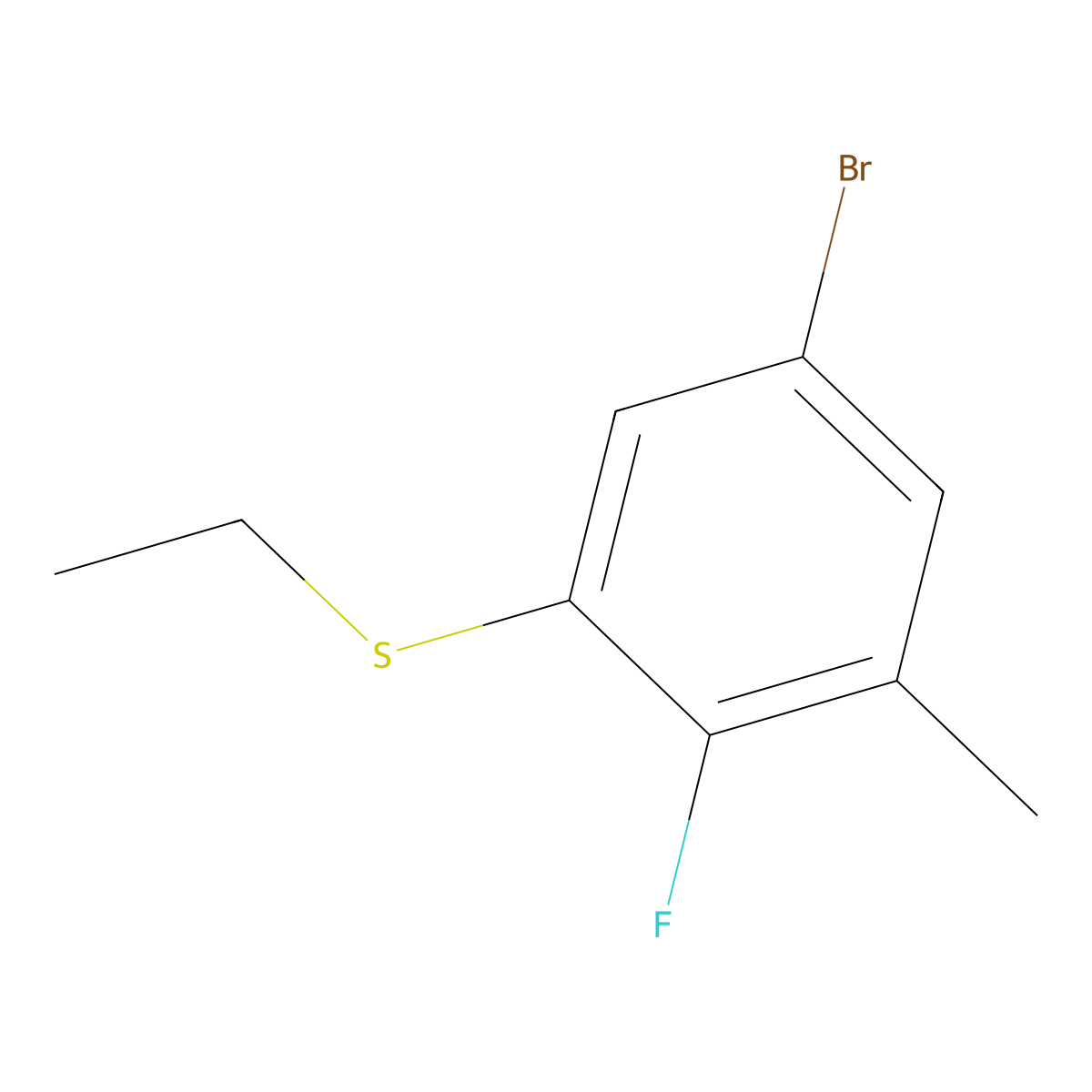 (5-Bromo-2-fluoro-3-methylphenyl)(ethyl)sulfane molecular structure, CAS 2921864-58-4