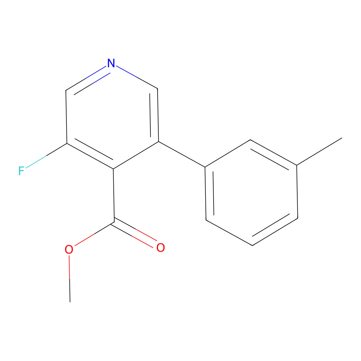 Methyl 3-fluoro-5-(m-tolyl)isonicotinate molecular structure, CAS 2921865-09-8