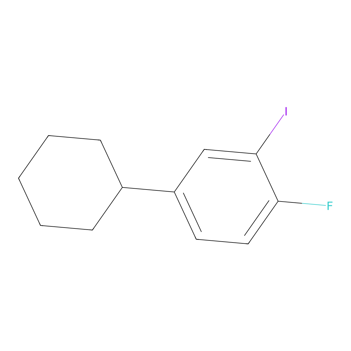 4-Cyclohexyl-1-fluoro-2-iodobenzene molecular structure, CAS 2921865-27-0