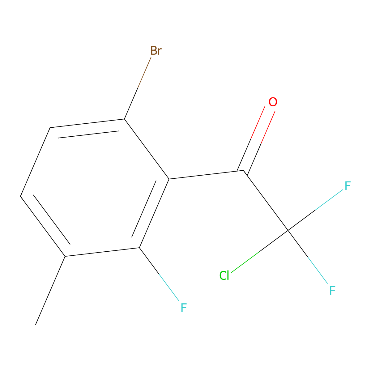 1-(6-Bromo-2-fluoro-3-methylphenyl)-2-chloro-2,2-difluoroethanone molecular structure, CAS 2921865-34-9