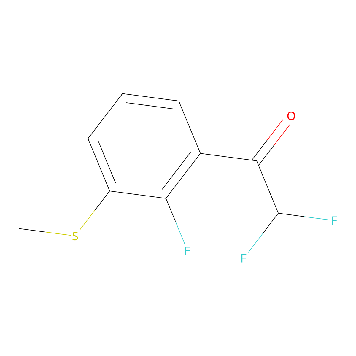 2,2-Difluoro-1-(2-fluoro-3-(methylthio)phenyl)ethanone molecular structure, CAS 2921865-63-4