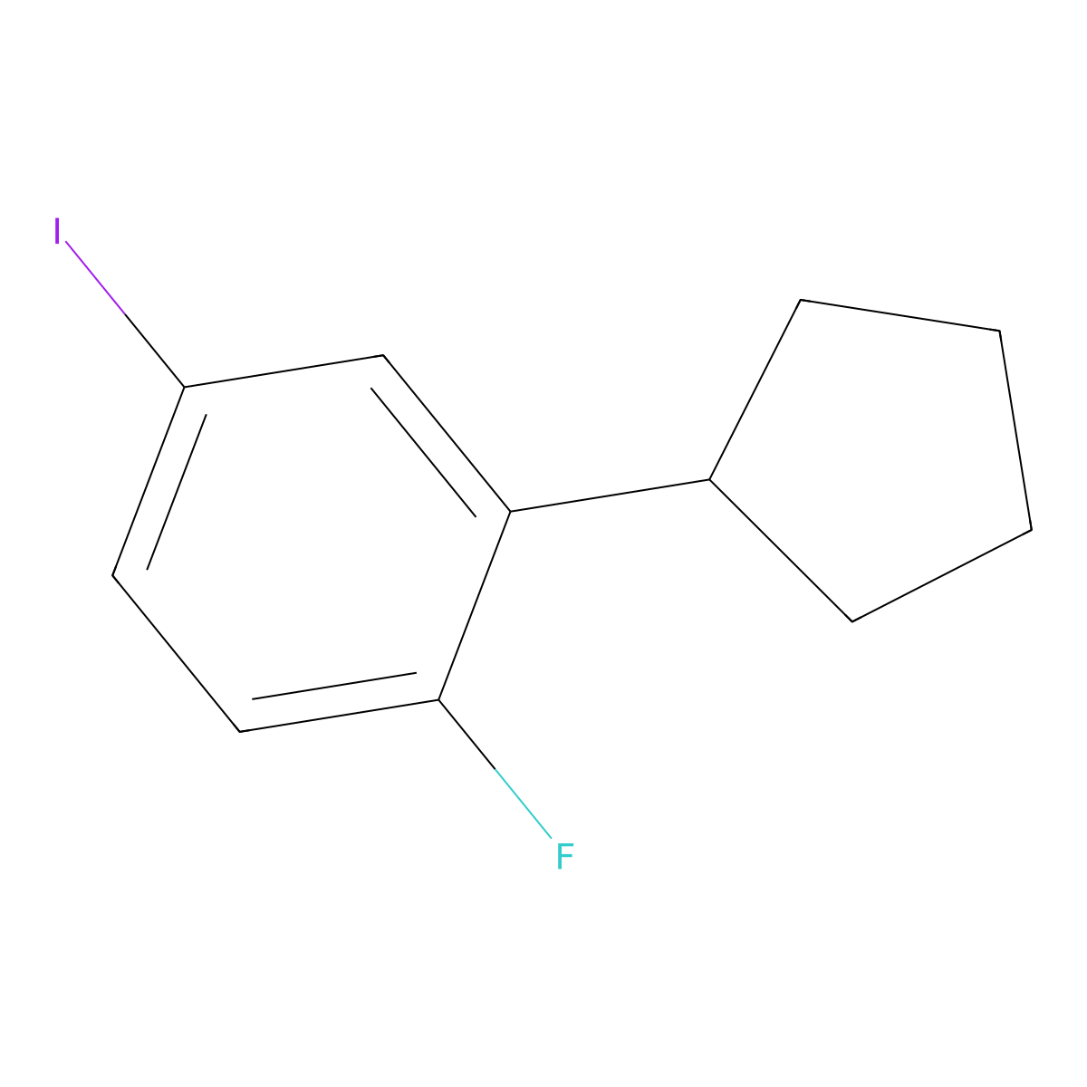 2-Cyclopentyl-1-fluoro-4-iodobenzene molecular structure, CAS 2921865-97-4