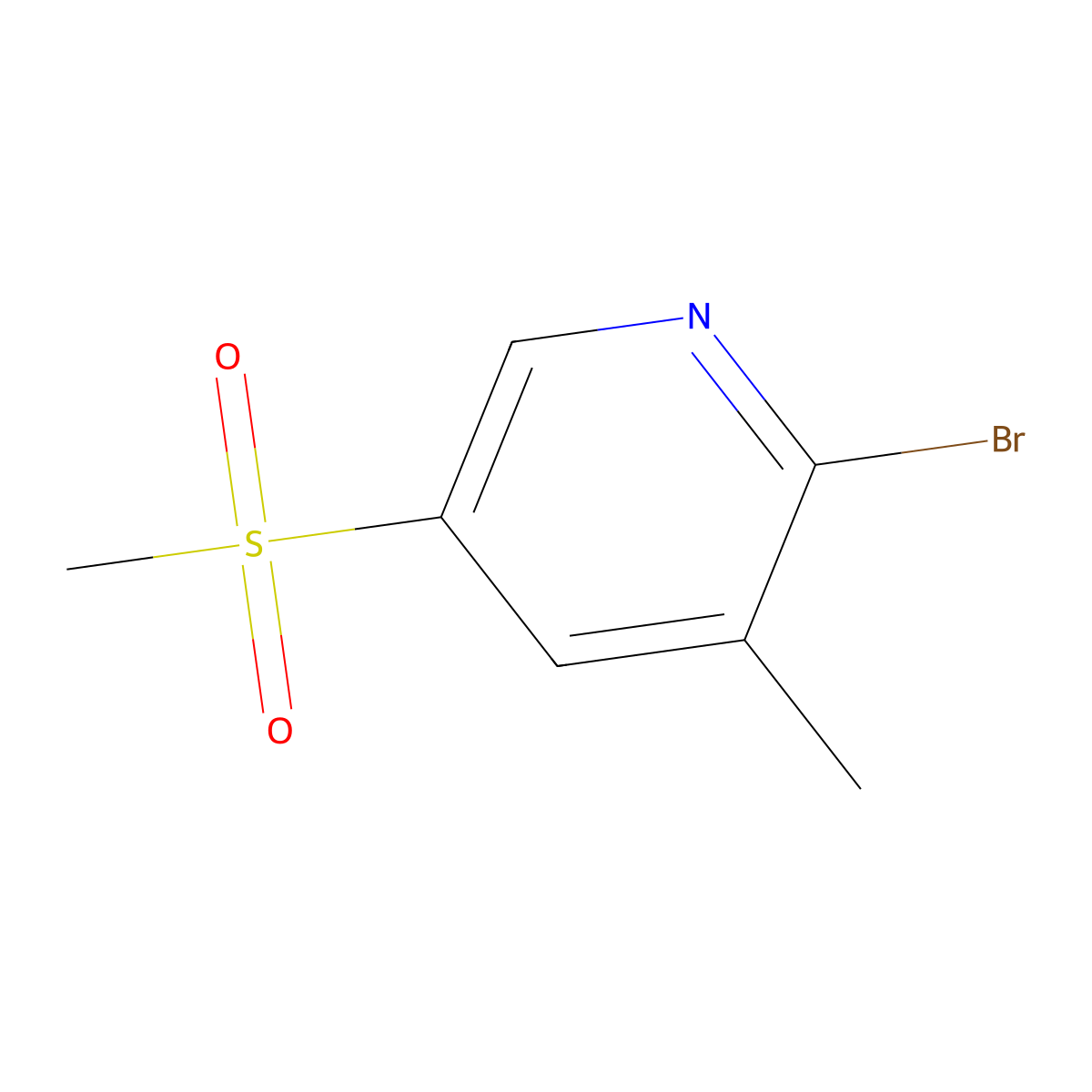 2-Bromo-3-methyl-5-(methylsulfonyl)pyridine molecular structure, CAS 2921865-98-5
