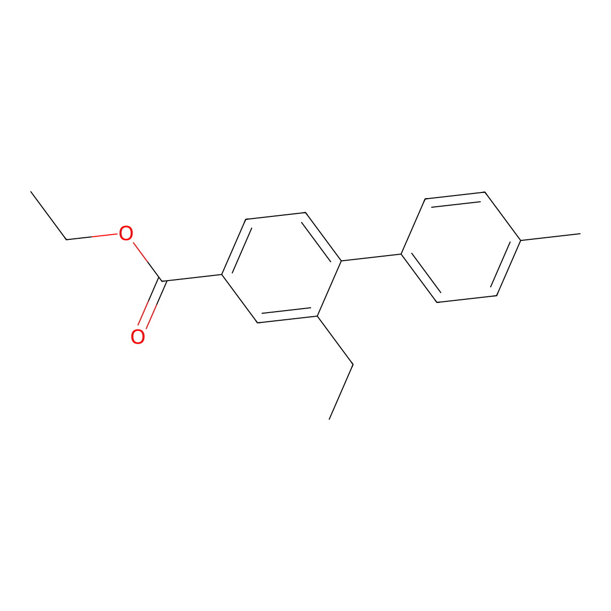 Ethyl 2-ethyl-4'-methyl-[1,1'-biphenyl]-4-carboxylate molecular structure, CAS 2921866-34-2