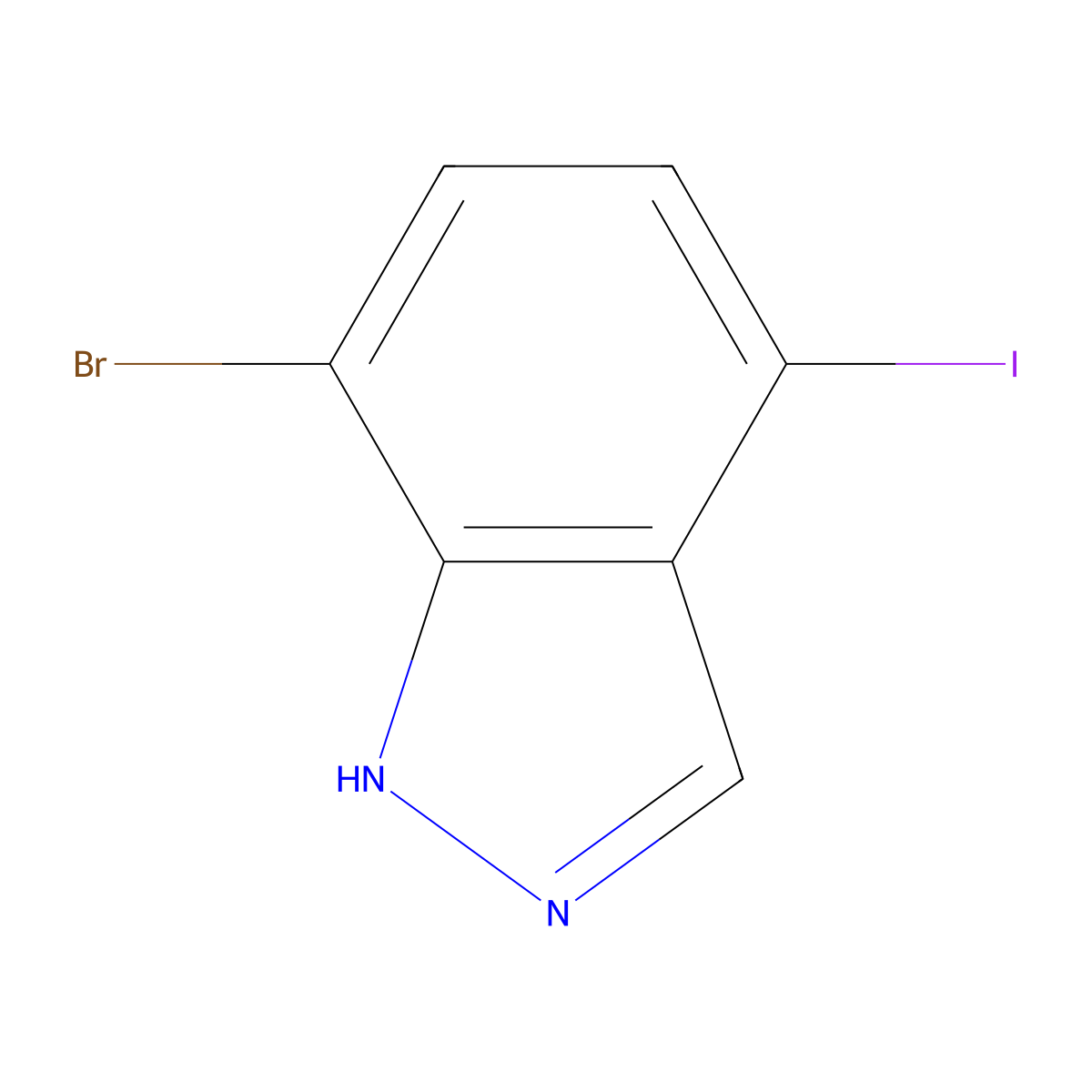 7-bromo-4-iodo-1H-indazole molecular structure, CAS 2921866-50-2