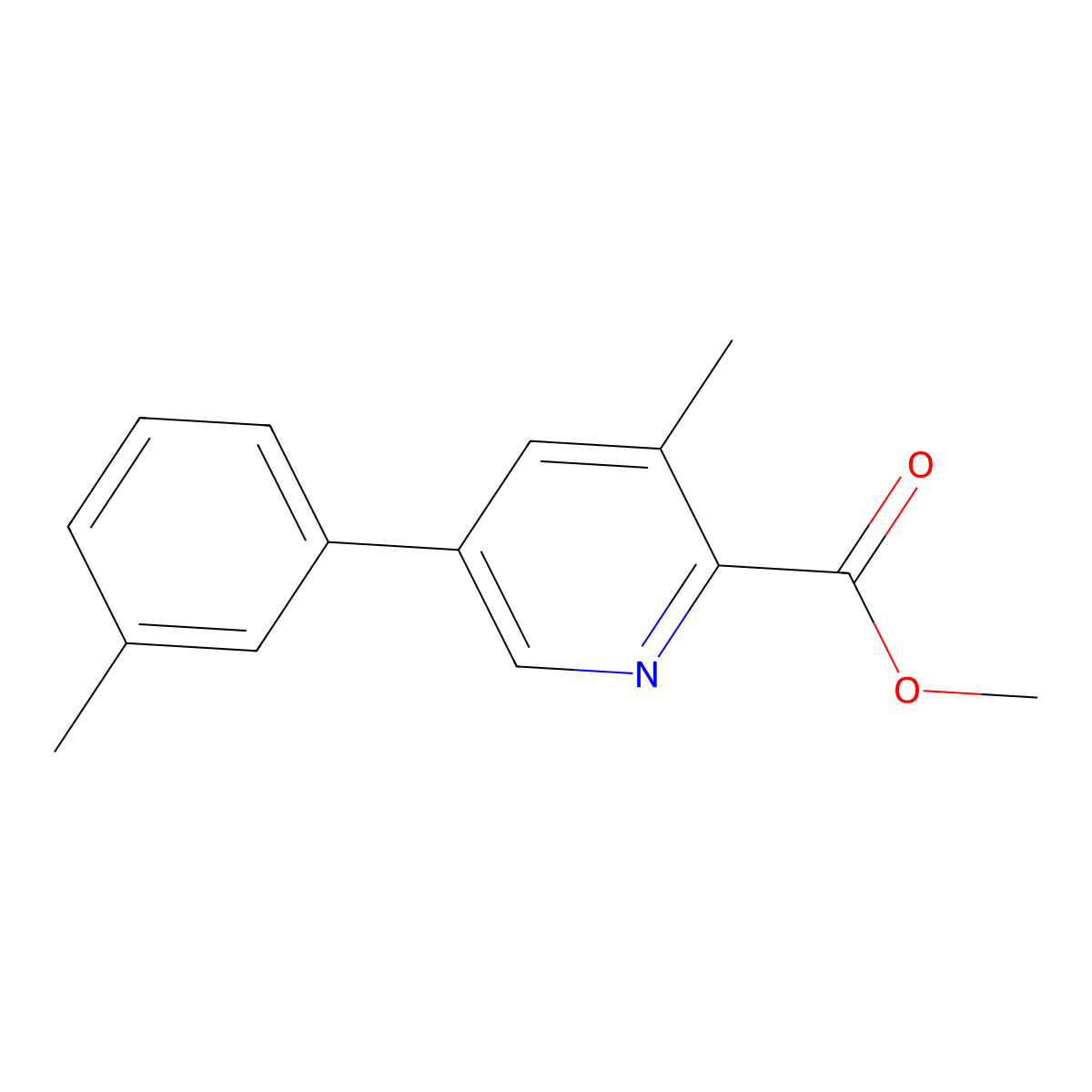 Methyl 3-methyl-5-(m-tolyl)picolinate molecular structure, CAS 2921866-51-3