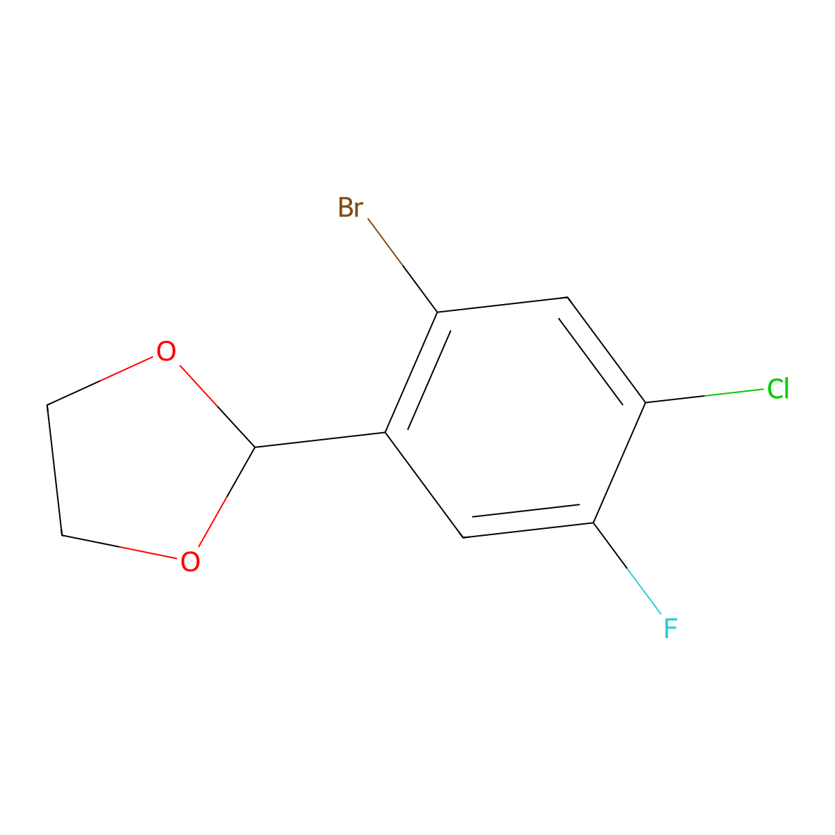 2-(2-Bromo-4-chloro-5-fluorophenyl)-1,3-dioxolane molecular structure, CAS 2921866-60-4