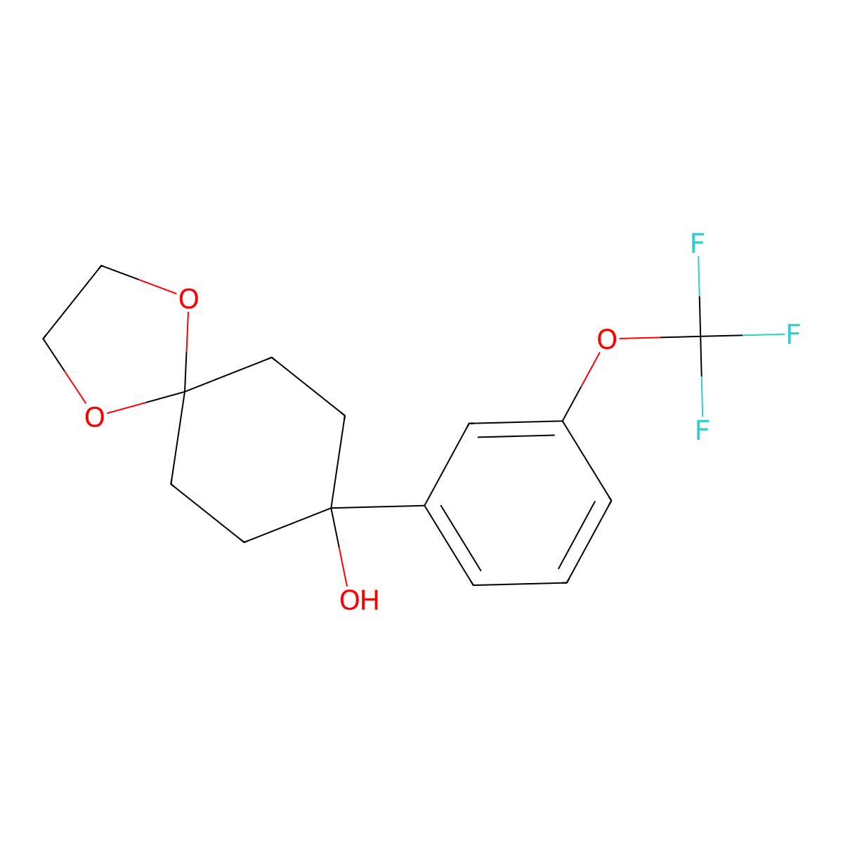 8-(3-(Trifluoromethoxy)phenyl)-1,4-dioxaspiro[4.5]decan-8-ol molecular structure, CAS 2921866-69-3