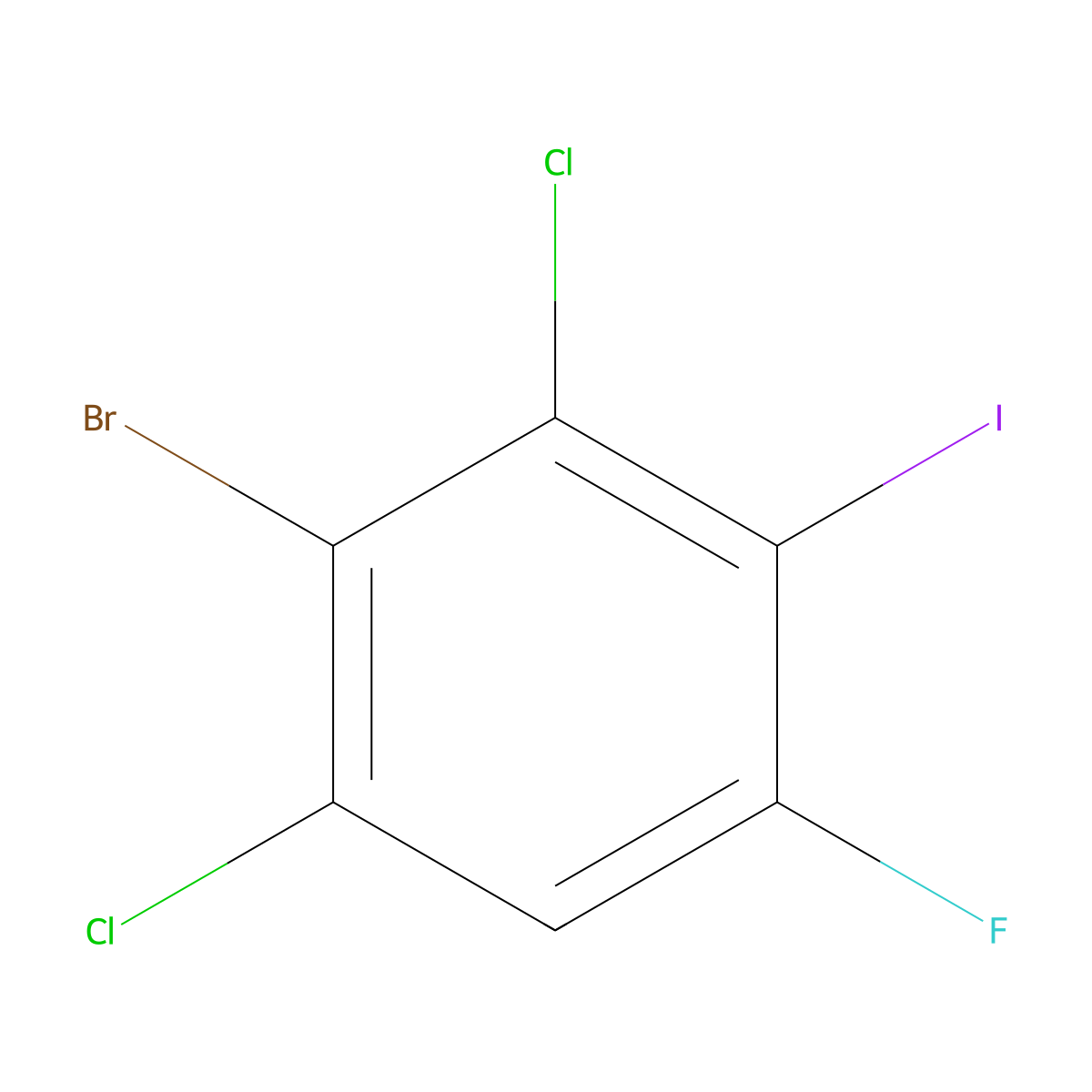 2-Bromo-1,3-dichloro-5-fluoro-4-iodobenZene molecular structure, CAS 2921866-82-0