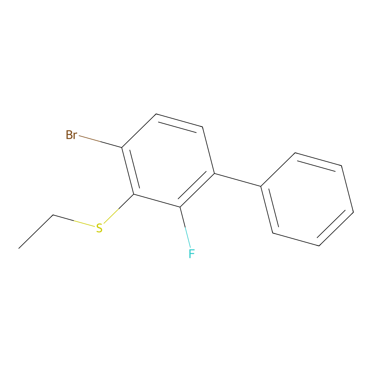 (4-Bromo-2-fluoro-[1,1'-biphenyl]-3-yl)(ethyl)sulfane molecular structure, CAS 2921867-25-4