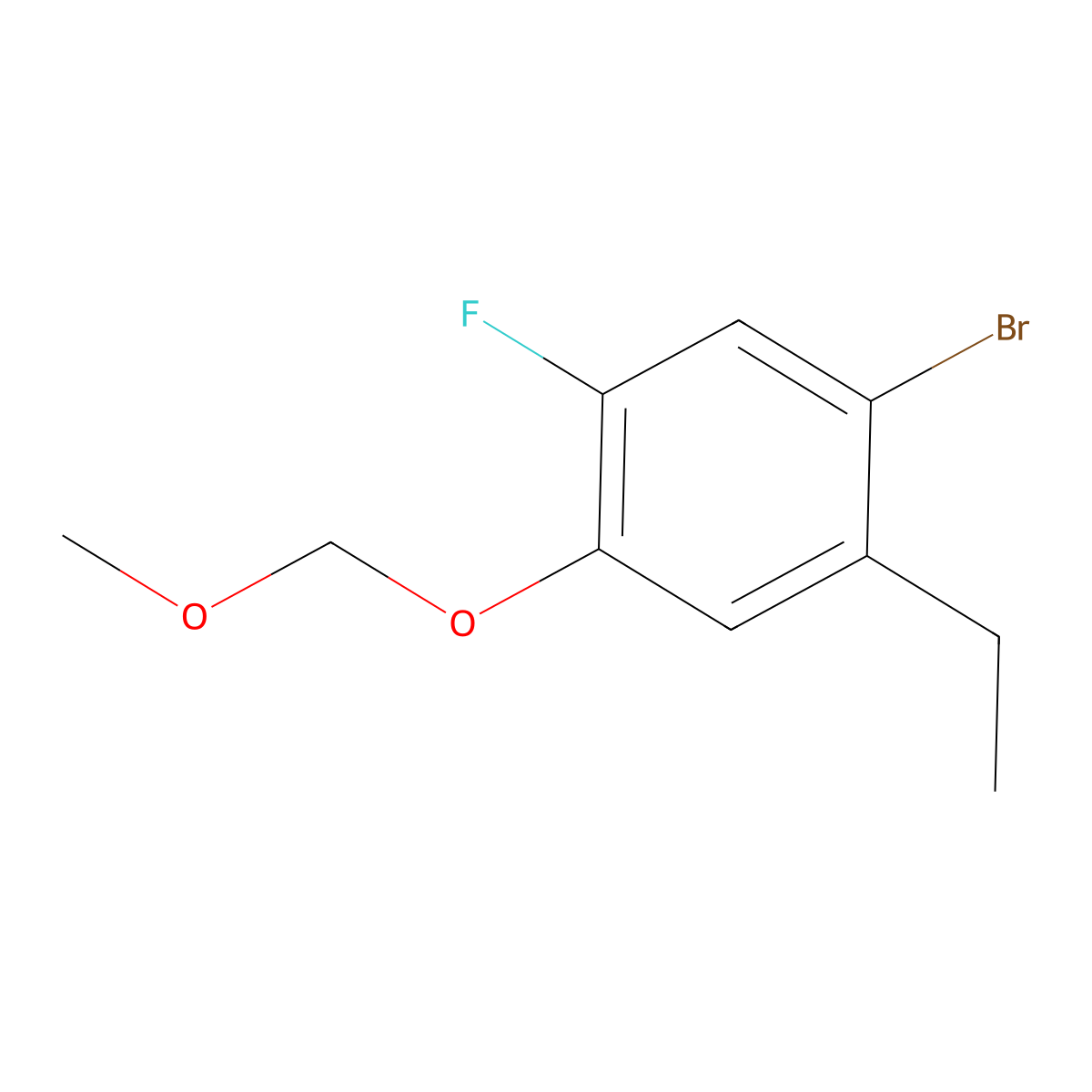 1-Bromo-2-ethyl-5-fluoro-4-(methoxymethoxy)benzene molecular structure, CAS 2921867-35-6