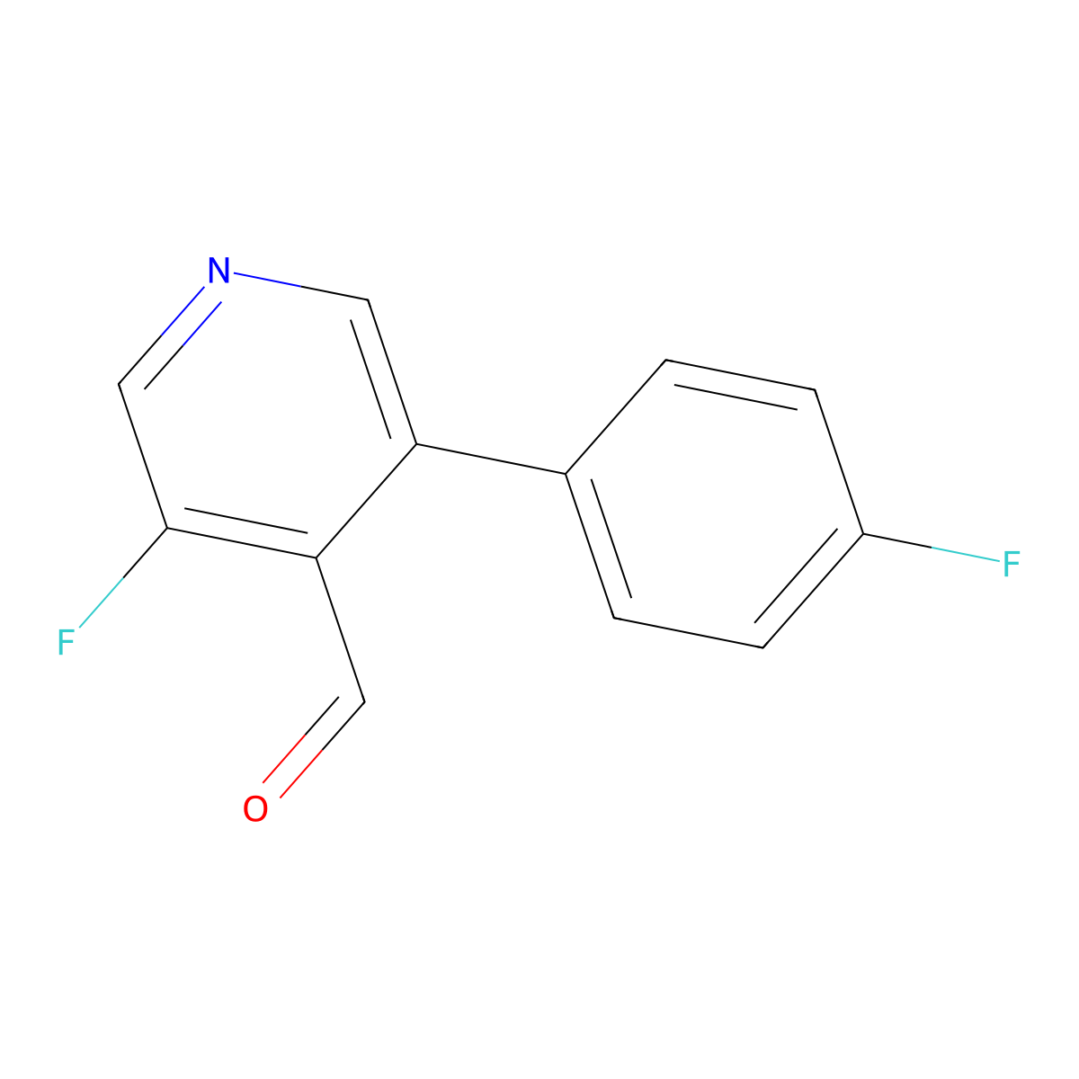 3-Fluoro-5-(4-fluorophenyl)isonicotinaldehyde molecular structure, CAS 2921867-68-5