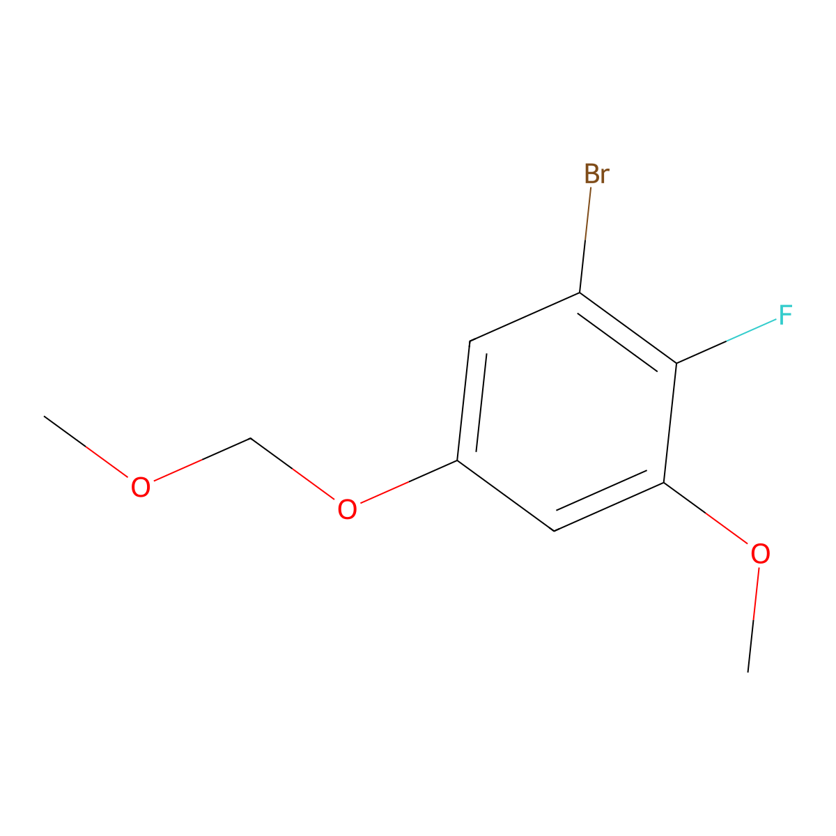 1-Bromo-2-fluoro-3-methoxy-5-(methoxymethoxy)benZene molecular structure, CAS 2921867-79-8