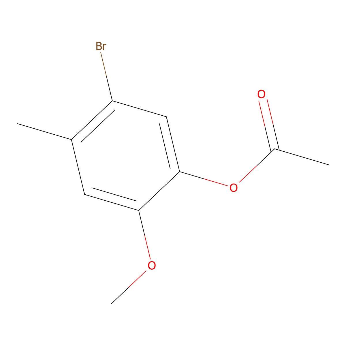 5-Bromo-2-methoxy-4-methylphenyl acetate molecular structure, CAS 2921868-92-8