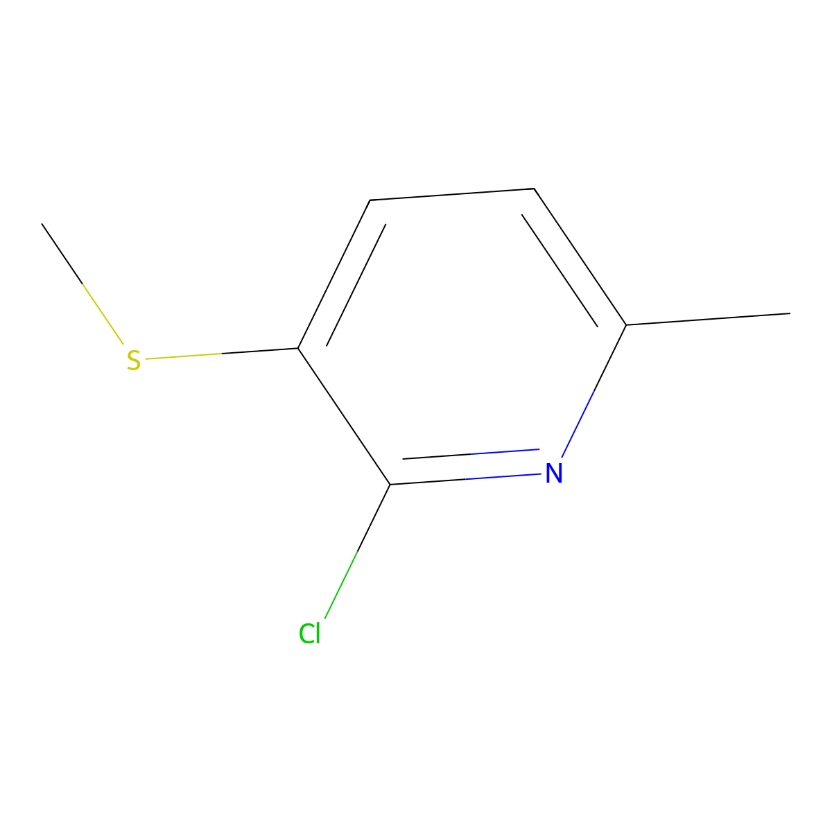 2-Chloro-6-methyl-3-(methylthio)pyridine molecular structure, CAS 2921871-58-9