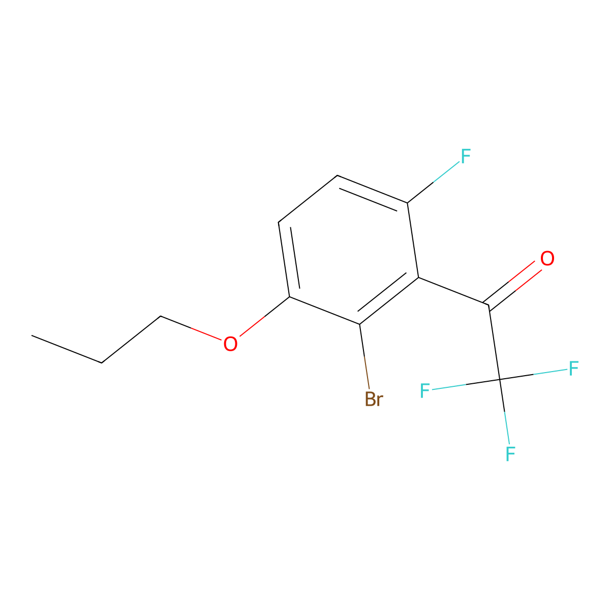 1-(2-Bromo-6-fluoro-3-propoxyphenyl)-2,2,2-trifluoroethanone molecular structure, CAS 2921872-47-9
