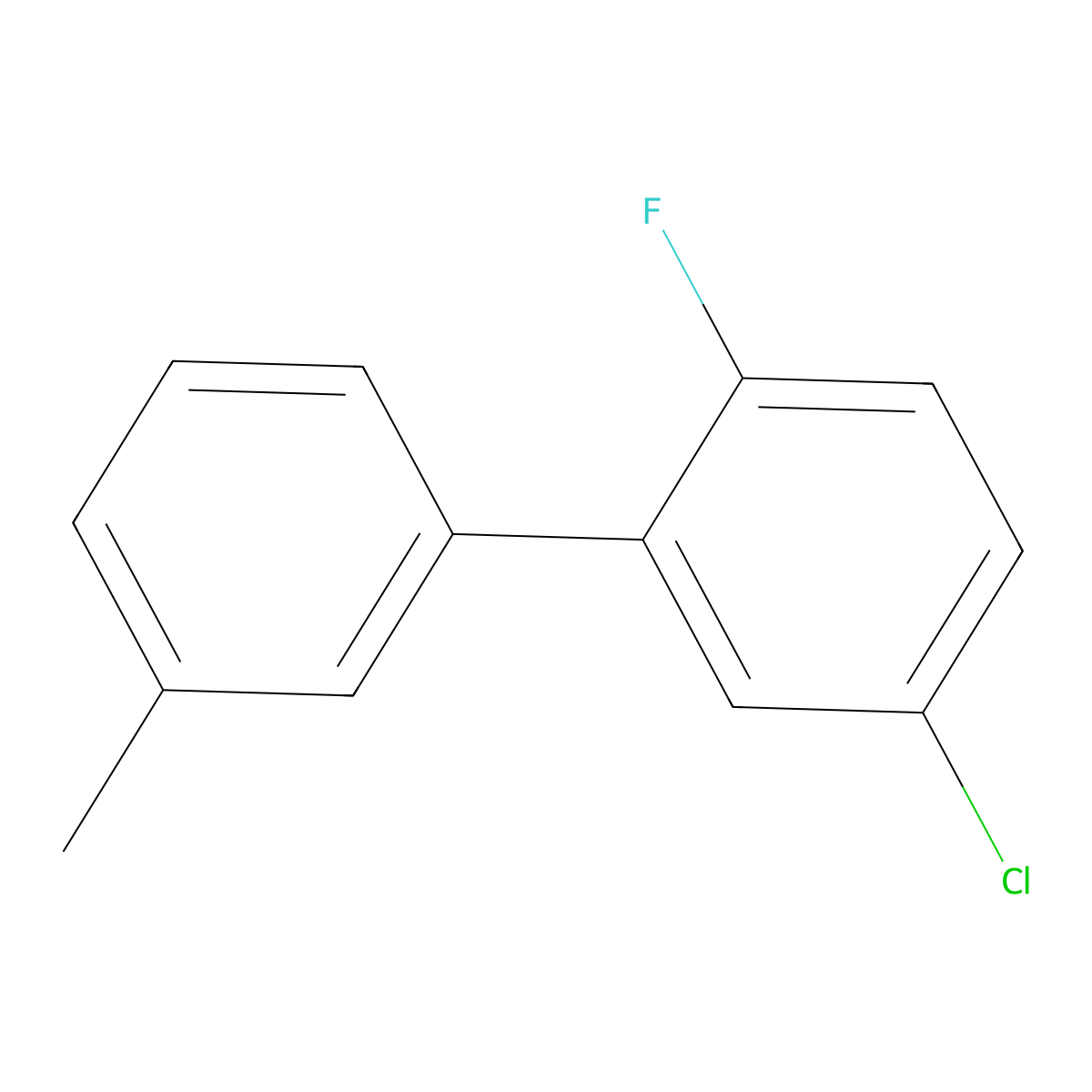 5-Chloro-2-fluoro-3'-methyl-1,1'-biphenyl molecular structure, CAS 2921872-89-9